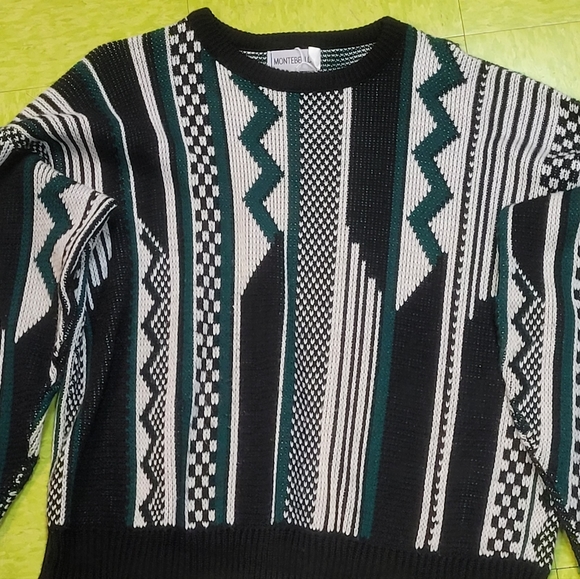 Vintage 90's Montebello abstract knit sweater - Picture 1 of 7